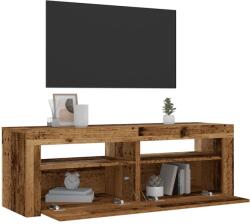 vidaXL 2 db antik fa színű éjjeliszekrény LED-del 60 x 35 x 40 cm (3329161) - vidaxl