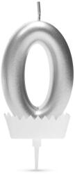 Ezüst 0-ás Számú Tortagyertya - 6x3 cm (GL56183-0)
