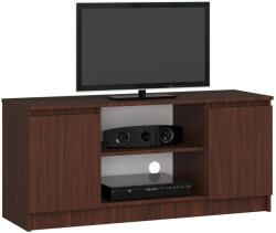 AKORD - 120 cm-es WENGE RTV Szekrény, 2 Ajtós, 1 Polccal, Matt Felülettel, Modern Design, CLP Bútorcsalád (OP0LRTVVEN005)