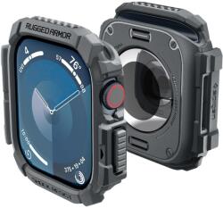 Apple Watch 10 (46 mm) okosóra tok - SPIGEN RUGGED ARMOR sötét szürke szilikon tok - graffistore