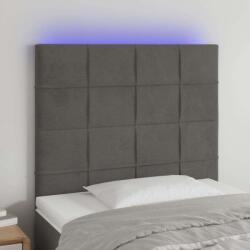 vidaXL sötétszürke bársony LED-es fejtámla 80x5x118/128 cm (3122455)