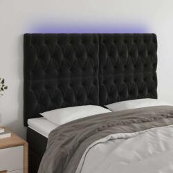 vidaXL fekete bársony LED-es fejtámla 160x7x118/128 cm (3122816)