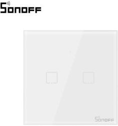 SONOFF Dupla Érintőkapcsoló T1EU2C, Wi-Fi + RF, Mobiltelefon-vezérlés, (26837)