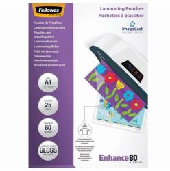 Fellowes Lamináló fólia, a4, 80 micron, fényes, 25 db/doboz, fellowes® (5396205) - pepita