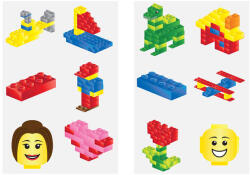 Épitőkocka ideiglenes tetoválás 12db/csomag