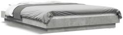 vidaXL betonszürke szerelt fa ágykeret LED-del 140 x 190 cm (3281129) - pepita