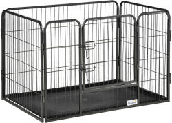 PawHut Kisállat toll PawHut, 4 panel, acél-ABS, 125x78x80 cm, szürke