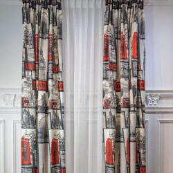  Londoni Látkép Függöny Szett - Áttetszővel - pepita - 101 391 Ft