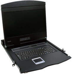 LogiLink KVM-konzol 19" -es képernyővel, VGA, USB-A, PS/2, QWERTZ (894869)