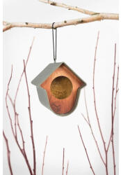 SingingFriend EVIE 100%-ban újrahasznosított madáretető, szürke, fa előlappal (P020)