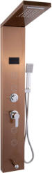 Trendy Sanitary hidromasszázs zuhanypanel, rozsdamentes acél, 5 funkció, digitális, LED-del, szatén réz