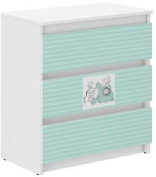  Ifjúsági 3 fiókos Komód - Barátok - fehér-türkiz