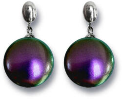 Swarovski - Irizáló Lila Gyöngy Fülbevaló - 16 mm