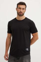 Calvin Klein Jeans pamut póló barna, férfi, nyomott mintás, J30J323482 - fekete M