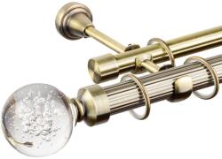  Monaco Crystal Dupla Függönyrúd - Antikolt Arany - 400 cm (MONACO-ZIMTATA-GOLD-400)