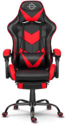 Sofotel Cerberus Gamer szék, állítható ülésmagasság, párnával, lábtartóval, 135x70cm - Fekete, Piros (2462)
