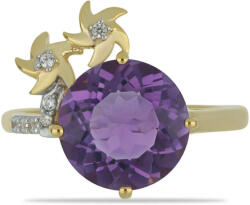  Arany Ametiszt Gyűrű - Marokkói Ametiszt, Cirkónia - 4.39 Karát