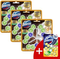 Domestos Aroma Lux WC frissítő blokk White Rose Dream koncentrált illóolajokkal (9x50g) + Ajándék Domestos Duo WC blokk