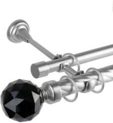 Cristal Noir Dupla Függönyrúd - 400 cm - Ezüst (CRISTAL-NOIR - D03-400)