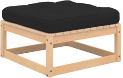 vidaXL Fenyőfa Kerti Lábtartó Szett - 2 db, Antracitszürke Párnával - 70x70 cm (3083723)