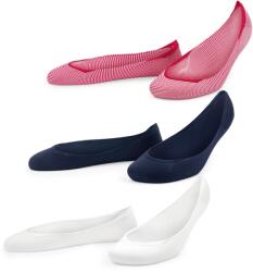 Tchibo 3 pár női titokzokni szettben, piros/sötétkék/fehér 1x piros-fehér csíkos, 1x sötétkék, 1x fehér 35-38