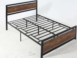 HomCom ipari stílusú Ágykeret, 140x200cm, fekete/barna