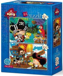 Art Puzzle Puzzle pentru copii Art Puzzle din 2 x 100 de piese - Piratii (5640) Puzzle