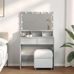 vidaXL Sminkasztal LED-del - Sonoma Szürke - 80x41x134, 5 cm (848190)