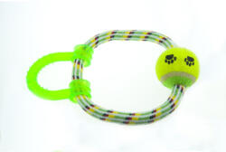 Enjoy Jucarie pentru caini inel cu minge de tenis Enjoy 18 cm