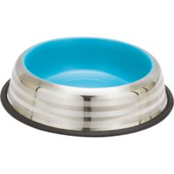 Enjoy Castron din inox pentru pisici Enjoy Blue&Silver Stripes 470 ml