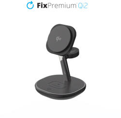 FixPremium - MagSafe Töltőállvány Qi2-vel, fekete