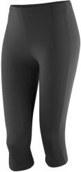 SPIRO Női sport capri leggings Impact Softex - Fekete | 2XL (SPIRO-S284F-1000159013)