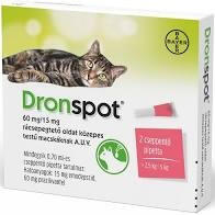 Dronspot 60 mg/15 mg rácsepegtető oldat közepes testű macskáknak 2x0, 7ml - pegazusallatpatika