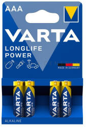 VARTA Longlife Power AAA alkáli elem, 4 db (FF322740)