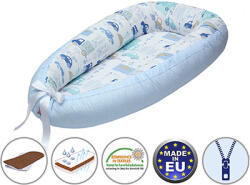 Scamp babafészek kókuszbetétes - kék autós