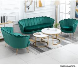 TEMPO KONDELA NOBLIN zöld bársony fotel - dodo - 114 290 Ft