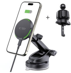 Tech-Protect QI2 MagSafe telefontartó autóba 15W, fekete