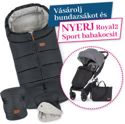 Petite & Mars Jibot 3in1 Téli Szett Jasie Charcoal Grey Bundazsák Kézmelegítő és Kesztyű Babakocsira