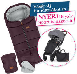Petite & Mars Jibot 3in1 Téli Szett Jasie Mysterious Plum Bundazsák Kézmelegítő és Kesztyű Babakocsira