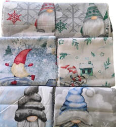 Karácsonyi manó mintás pamutvászon patchwork csomag - 2 kg - (13)