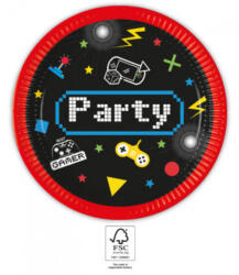 Procos Gaming Party papírtányér 8 db-os 23 cm FSC PNN93769 (PNN93769)