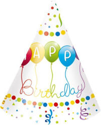 Procos Happy Birthday Streamers Parti kalap, csákó 6 db-os PNN81906 (PNN81906)