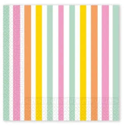 Procos Színes Pastel Stripes szalvéta 20 db-os 33x33 cm FSC PNN96733 (PNN96733)