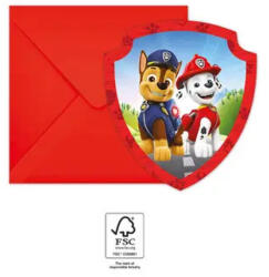 Procos Paw Patrol Rescue Heroes, Mancs Őrjárat Party meghívó 6 db-os FSC PNN95602 (PNN95602)