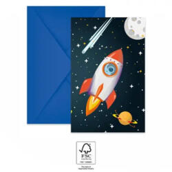 Procos Rocket Space, Űr Party meghívó 6 db-os FSC PNN93741 (PNN93741)