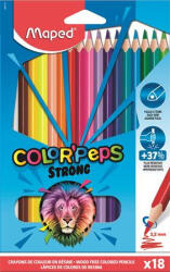 Maped Színes ceruza készlet, háromszögletű, MAPED "Color'Peps Strong", 18 különböző szín (COIMA862718)