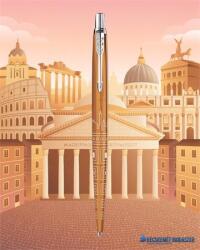 Parker Golyóstoll, 0, 7 mm, ezüst színű klip, mintás tolltest, PARKER, "Royal Jotter Róma", kék (ICPJRE) - kecskemetirodaszer