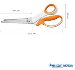 Fiskars Olló, cikkcakk, 24, 2 cm, FISKARS "SoftGrip", fehér/narancssárga (IF1070024) - kecskemetirodaszer