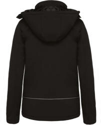 Kariban Női kapucnis, bélelt softshell kabát, Kariban KA651, Black-L (ka651bl-l)