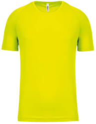 Proact PA445 rövid ujjú kereknyakú gyerek sportpóló Proact, Fluorescent Yellow-10/12 (pa445fye-10-12)
